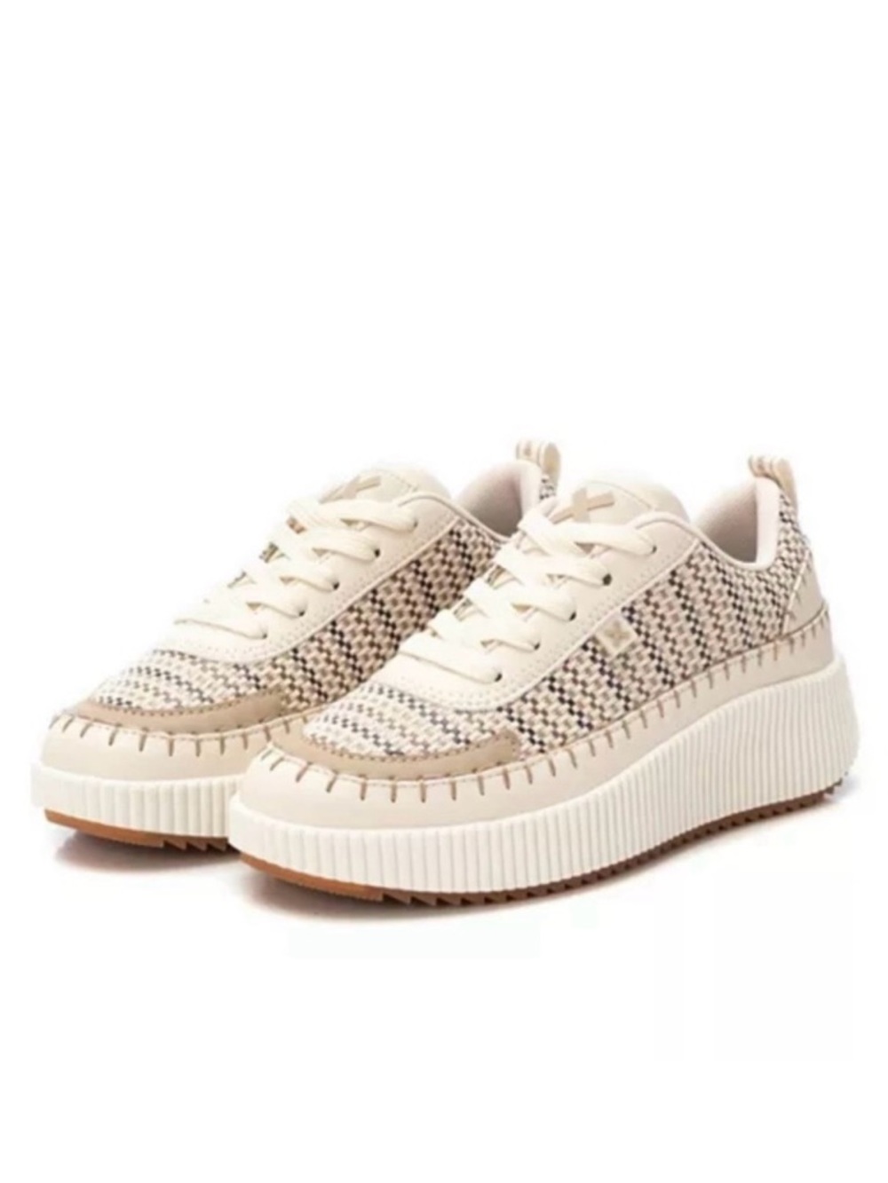 XTI Platform Sneakers, Women’s Size 6 Cream - Chunky Sole, Breathable - NWT - Picture 2 of 13